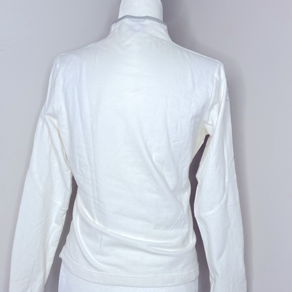 Y2K vintage Descente white rhinestone logo spandex layer pullover - Picture 5 of 8